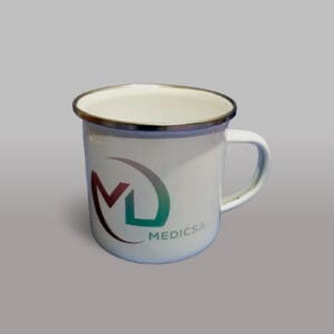Taza blanca de peltre 6oz